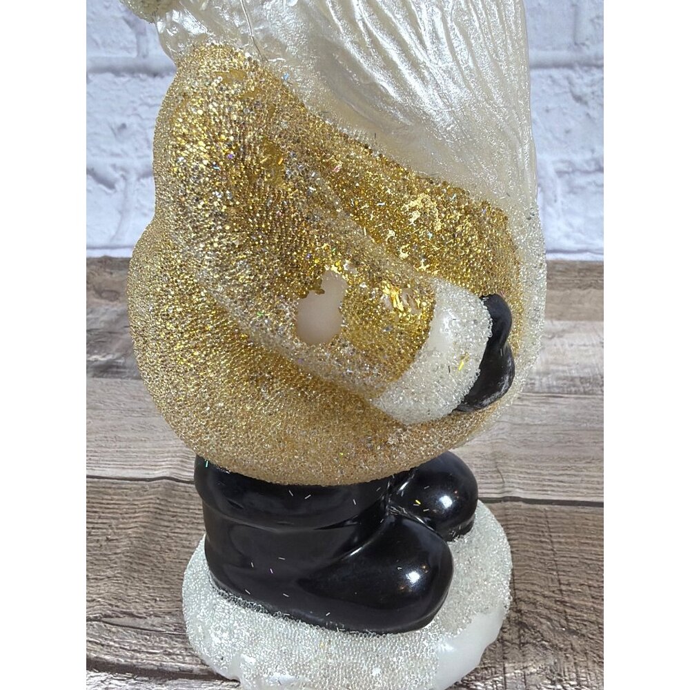 Pottery Barn 1998 Bougie Santa Glitter Candle Christmas Holiday Retired Vintage - Picture 10 of 15